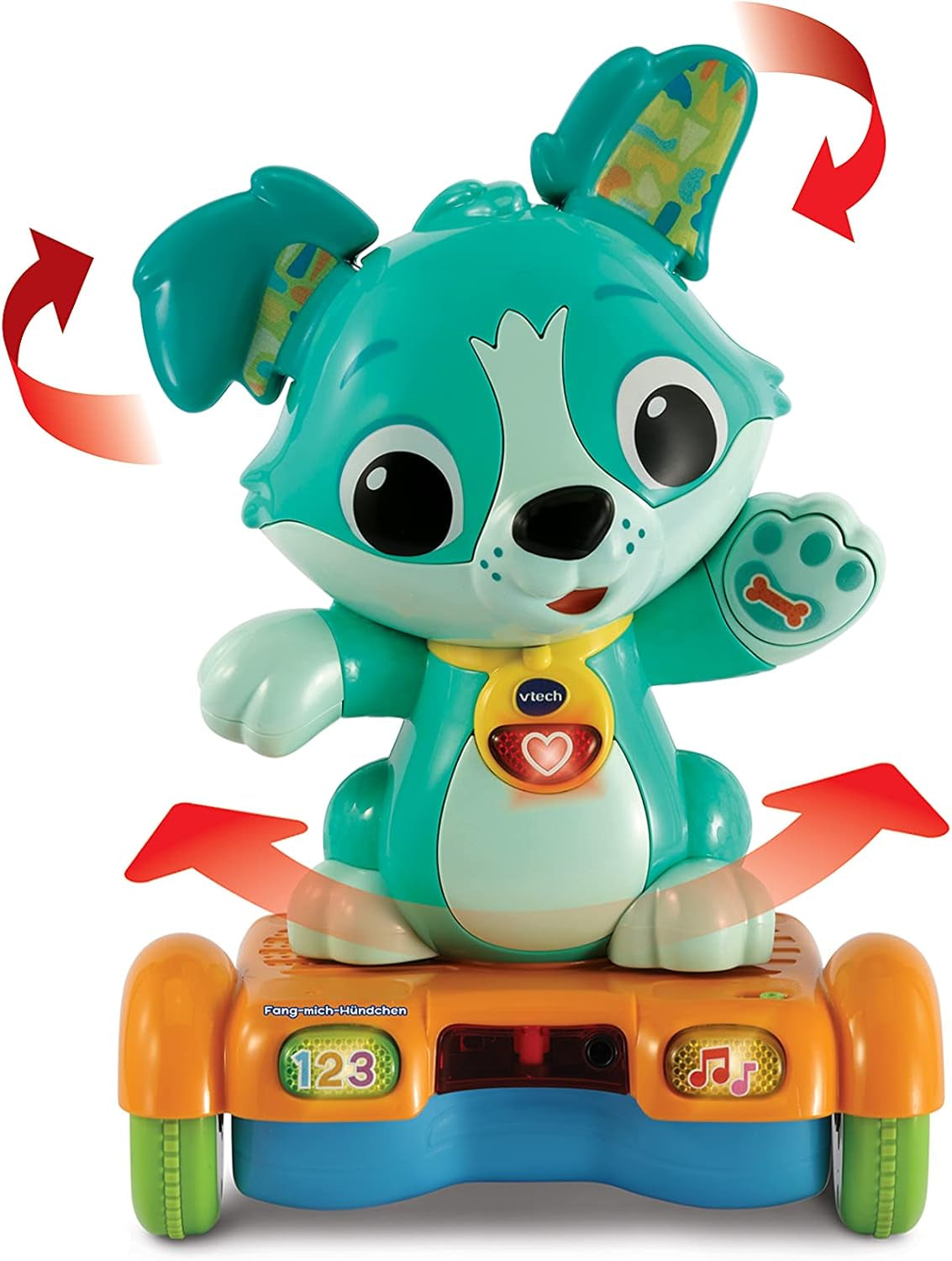 Vtech Baby Catch Me Puppy – Motorisierter Hoverboard-Welpe fördert die Bewegung – Mit beweglichen Ohren, Liedern, Geräuschen und Lerninhalten – Für Kinder im Alter von 12–36 Monaten. Bebe Toys Naty Shop