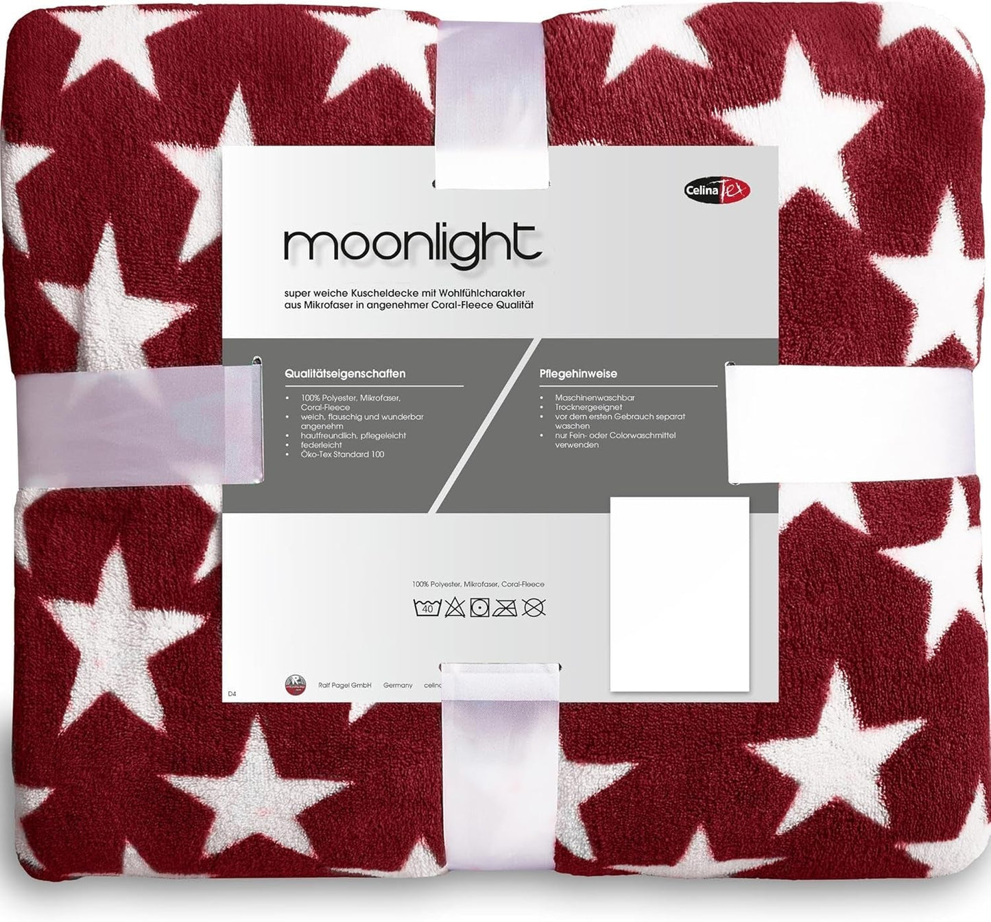 Celinatex flauschige Decke 150 x 200 cm Bordeaux Decke Sofa Sofa weiche Decke Sterne Mikrofaser Fleece Öko-Tex Moonlight Betten und Bettdecken Besuchen Sie den CelinaTex-Store