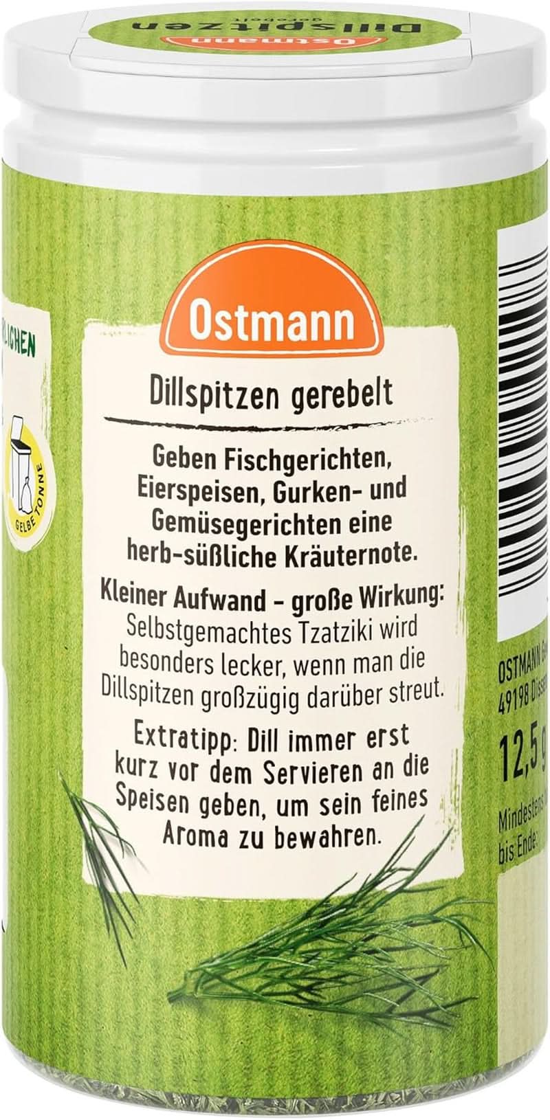 Ostmann - Dill, gehackt, 12,5 Gramm Condimente Naty Shop
