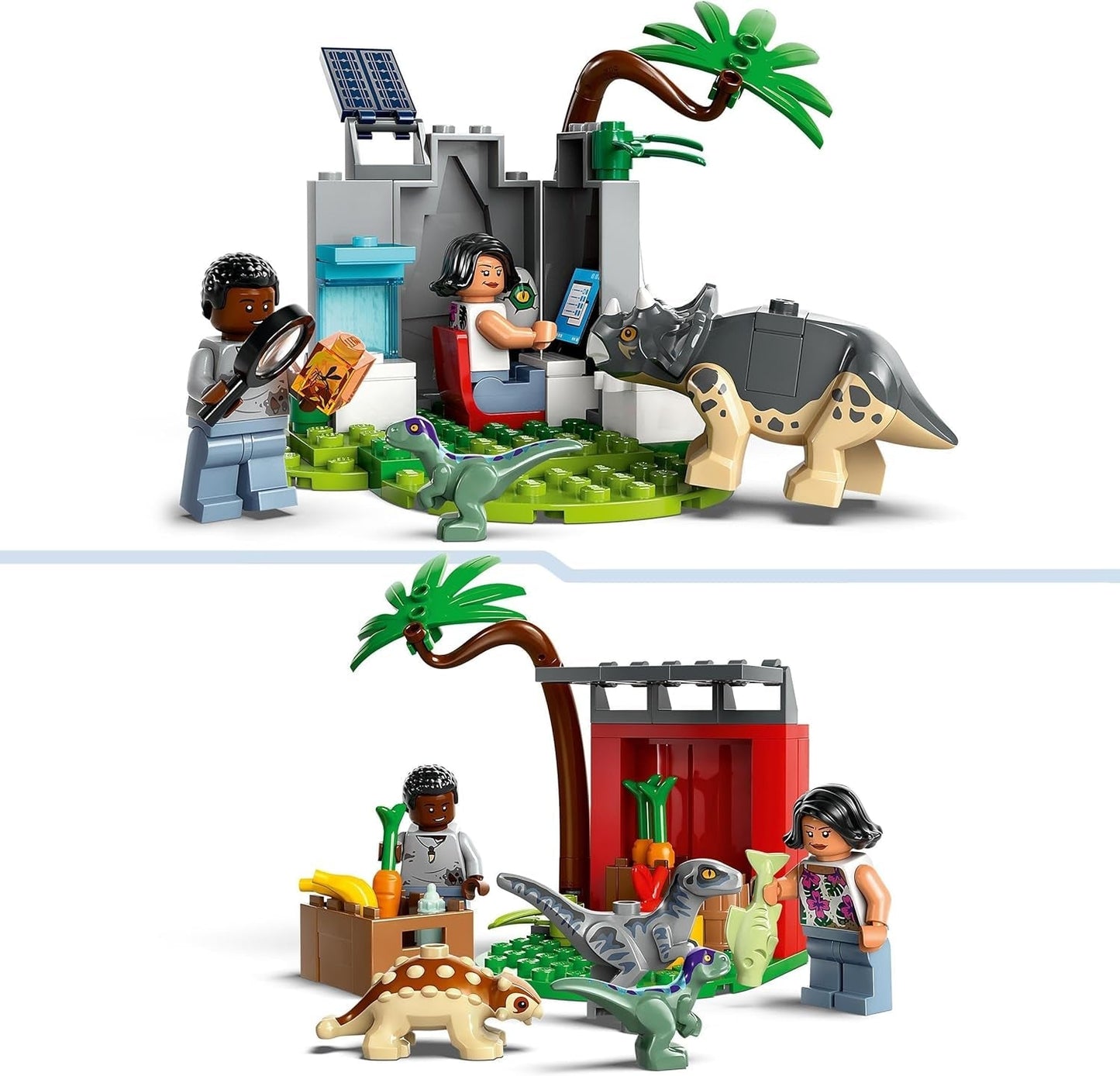 LEGO Jurassic World Rettungszentrum für Baby-Dinosaurier, Set mit kleinen Dinosaurierfiguren, darunter Triceratops, Ankylosaurus und Velociraptor, Baugeschenk für Jungen und Mädchen ab 4 Jahren 76963 Bausätze Besuchen Sie den LEGO-Store