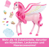 Barbie A Hidden Magic Pegasus – interaktives Spielzeug mit Lichtern und Geräuschen, 10 Zubehörteile, Regenbogenflügel, für Kinder ab 3 Jahren, HLC41 Naty Shop Dolls