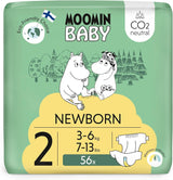 Mumin-Baby-Öko-Windeln, Größe 3, 5–8 kg, 48 Stück, hochwertige weiche Windeln | Weich und hautfreundlich, atmungsaktiv, saugfähig, keine unnötigen Chemikalien |
