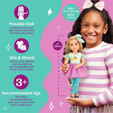 Glitter Girls - Sashka - 36 cm Bewegliche Modepuppe - Blonde Haare und grüne Augen - Cupcake-Kleid mit Haarschleife - Glitzerschuhe & Gepunktete-Leggings - 3 Jahre +