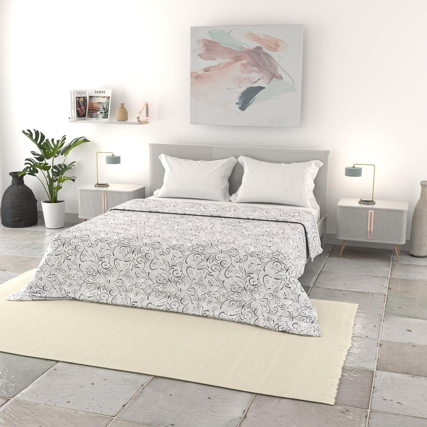 Italienische Bettwäsche Basic Sommerdecke, bedruckte Mikrofaser, 250 x 240 cm, Kreis Steppdecken und Steppdecken Naty Shop Ornato 250 x 240 cm