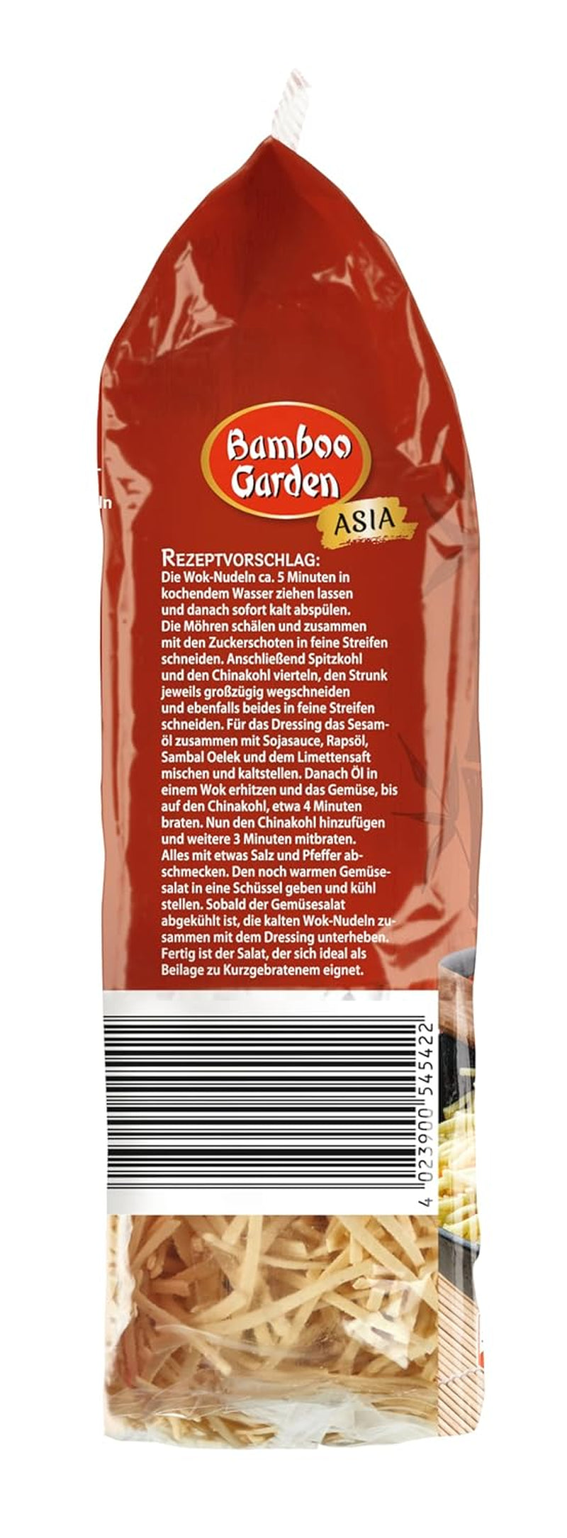 Bamboo Garden - Wok-Nudeln | Instantnudeln mit Ei | Mischen, kein Vorkochen erforderlich | Für asiatische Wok-Gerichte | 250 g im Beutel