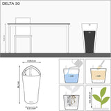 LECHUZA DELTA Premium 30 glänzend weiß 15500