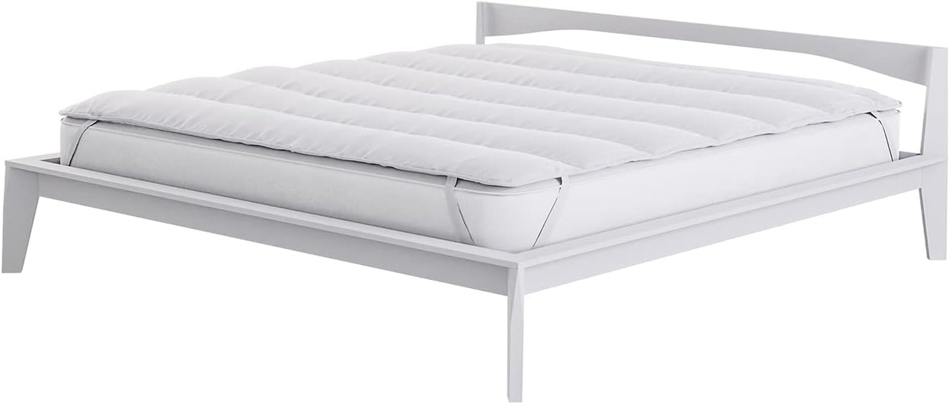 Italienische Bettwäsche, eleganter gesteppter Topper, weiß, Doppelbett. Bettdecken und Steppdecken Naty Shop