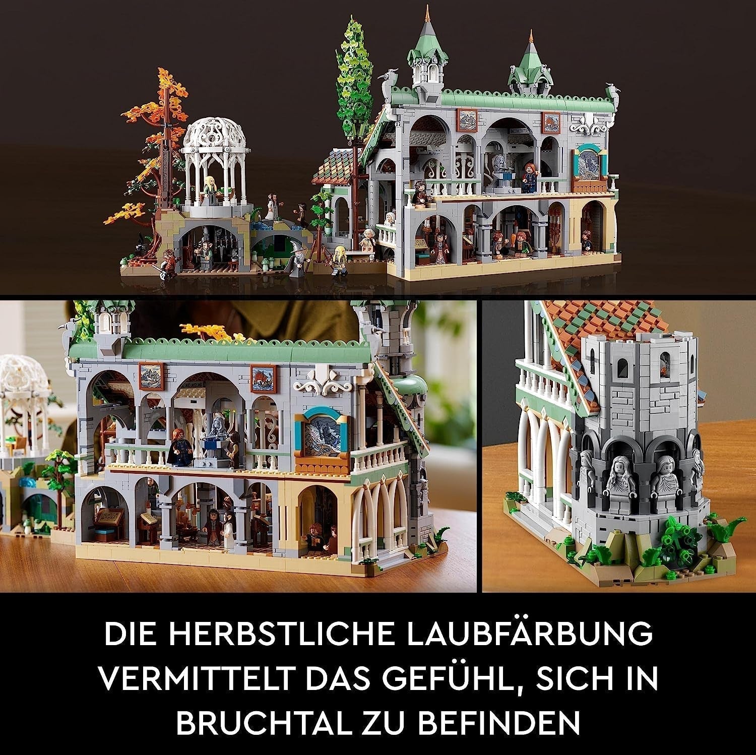LEGO Icons Der Herr der Ringe: Bruchtal – Sammlungs- und Ausstellungsset für Erwachsene mit 15 einzigartigen Minifiguren, darunter Gandalf, Legolas, Aragorn und Frodo, exklusiv bei Amazon – 10316 Bausets Besuche den LEGO-Store