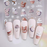 JMEOWIO Nagelsticker Weihnachten 6 Blatt Nail Art Sticker Selbstklebend Nagelaufkleber Schneeflocke Winterurlaub Niedliche Dekoration Nageldesign Zubehör
