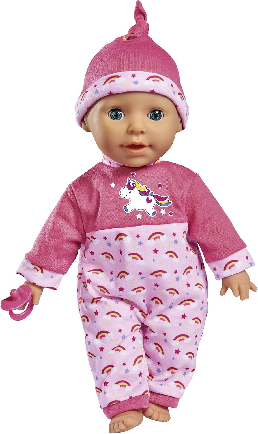 Simba 105140060 – Laura Tickle Baby-Puppe mit weichem Körper und Regenbogenmatratze, macht 25 Babygeräusche, 38 cm, Puppe für 2 Jahre und älter
