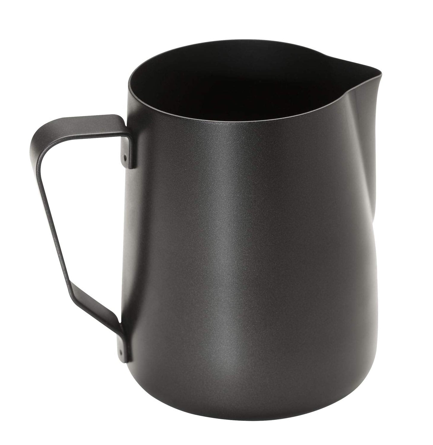 APS Milchkännchen – Hochwertiges Milchkännchen mit Antihaftbeschichtung aus Edelstahl – Perfekt zum Aufschäumen von Milch – Universalkaraffe, schwarz, 600 ml