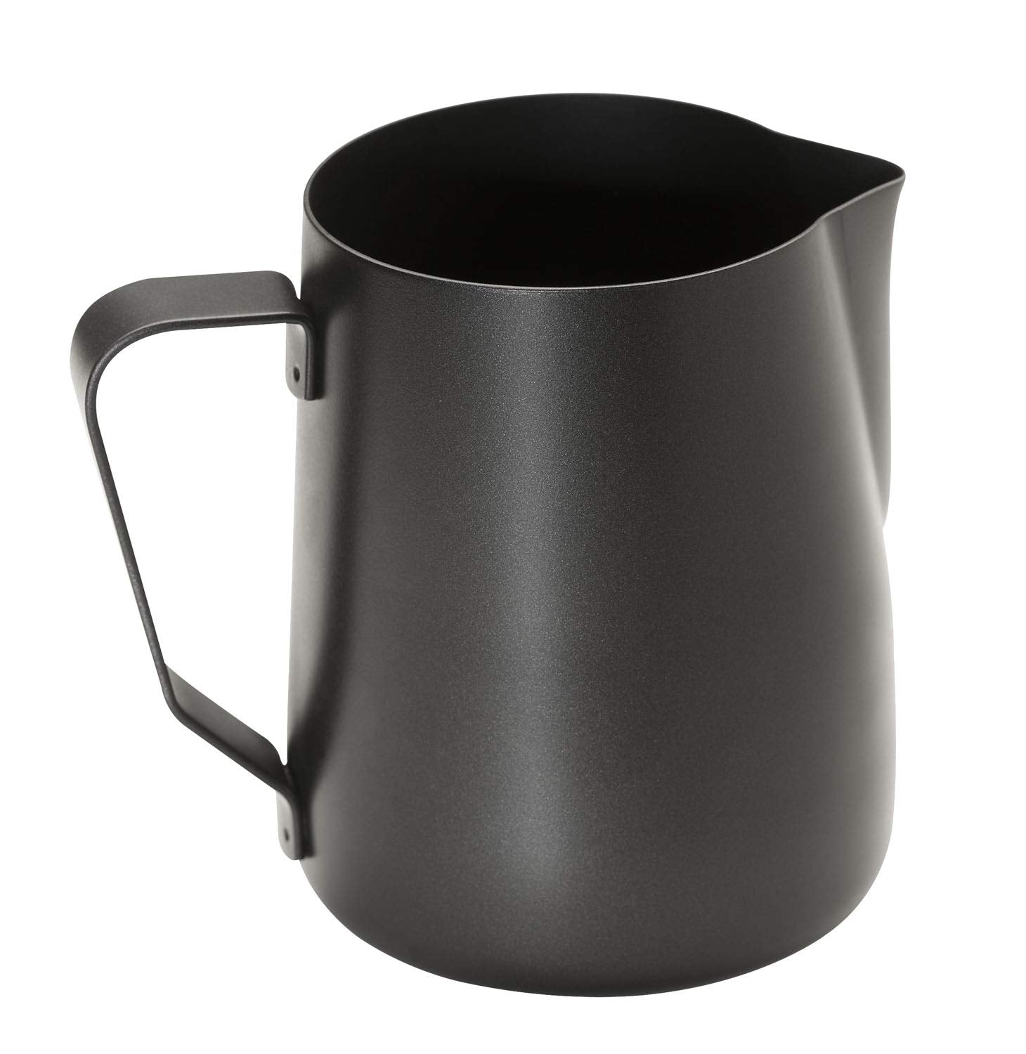 APS Milchkännchen – Hochwertiges Milchkännchen mit Antihaftbeschichtung aus Edelstahl – Perfekt zum Aufschäumen von Milch – Universalkaraffe, schwarz, 600 ml