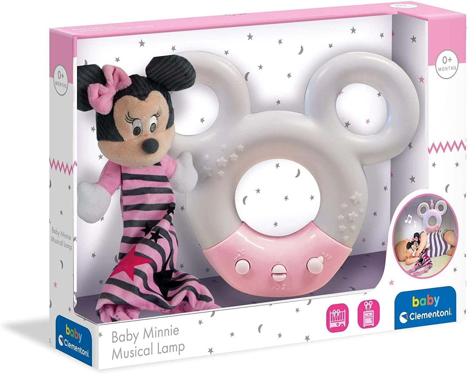 Clementoni 17396 Disney Baby Minnie Sound & Color Lampe Nachtlicht Weiß Musik 0 Monate + Jucarii Bebe Naty Shop