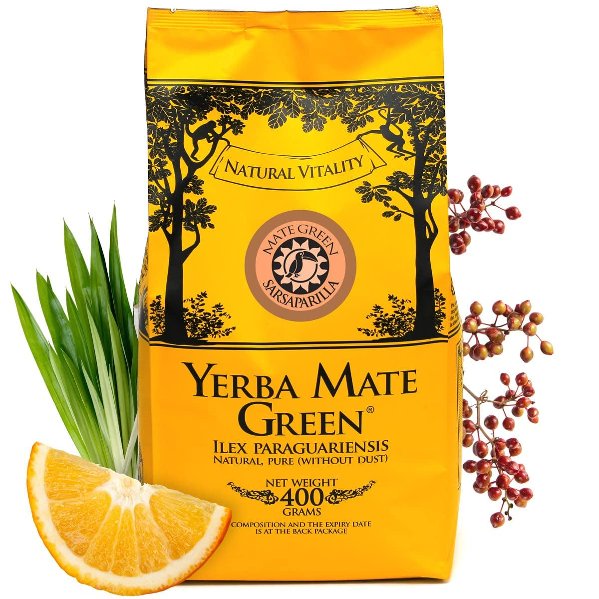 Yerba SARSAPARILLA 400G ● Süßer und erfrischender Mate-Tee ● Sarsaparilla-Blätter ● Mate-Tee aus Mate-Blättern ● Yebra Mate-Tee mit GUARANA 50G ● Yerba Mate-Tee mit losen Blättern 450G ● Vegan