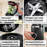 Highspeed-Standmixer Vitapower Serie 6 MMBD665B1, 45.000 U/Min, 6 Programme Inkl Heiße Suppe & Reinigung, 2 L Mixbehälter, Stopfer, Spülmaschinenfeste Teile, Made in Europe, 1800W, Schwarz Kitchen Naty Shop