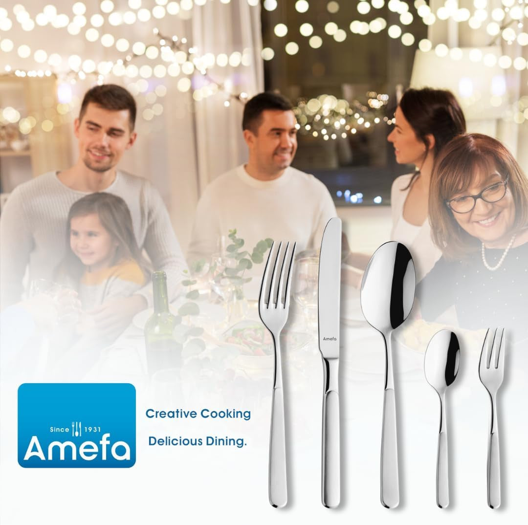 Amefa Satina Besteckset in 60 Teilen, für 12 Personen, Safe Kitchen Naty Shop