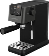 Siebträger-Espressomaschine GRUNDIG KSM 5330 mit integriertem Milchbehälter, Leistung 1628 W, Pumpendruck 15 bar, Doppeldüse, farbiges Touch-Display, BrewSense, CreamyPro, Edelstahl dunkel/Schwarz