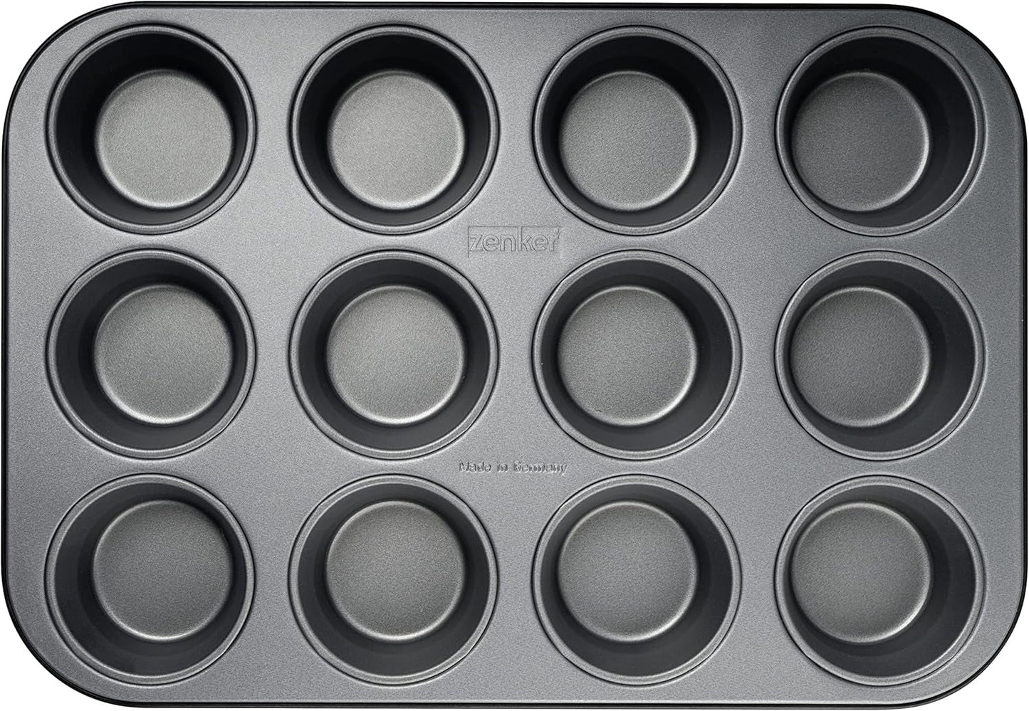 Zenker 12Er Muffinform Energy, Premium-Backform, Für Köstliche Kuchen, Verkürzt Die Backzeit Um Bis Zu 20% (Farbe: Silber/Anthrazit), Menge: 1 Stück, Hellgrau Und Dunkelgrau Formen und Tabletts zum Backen Naty Shop