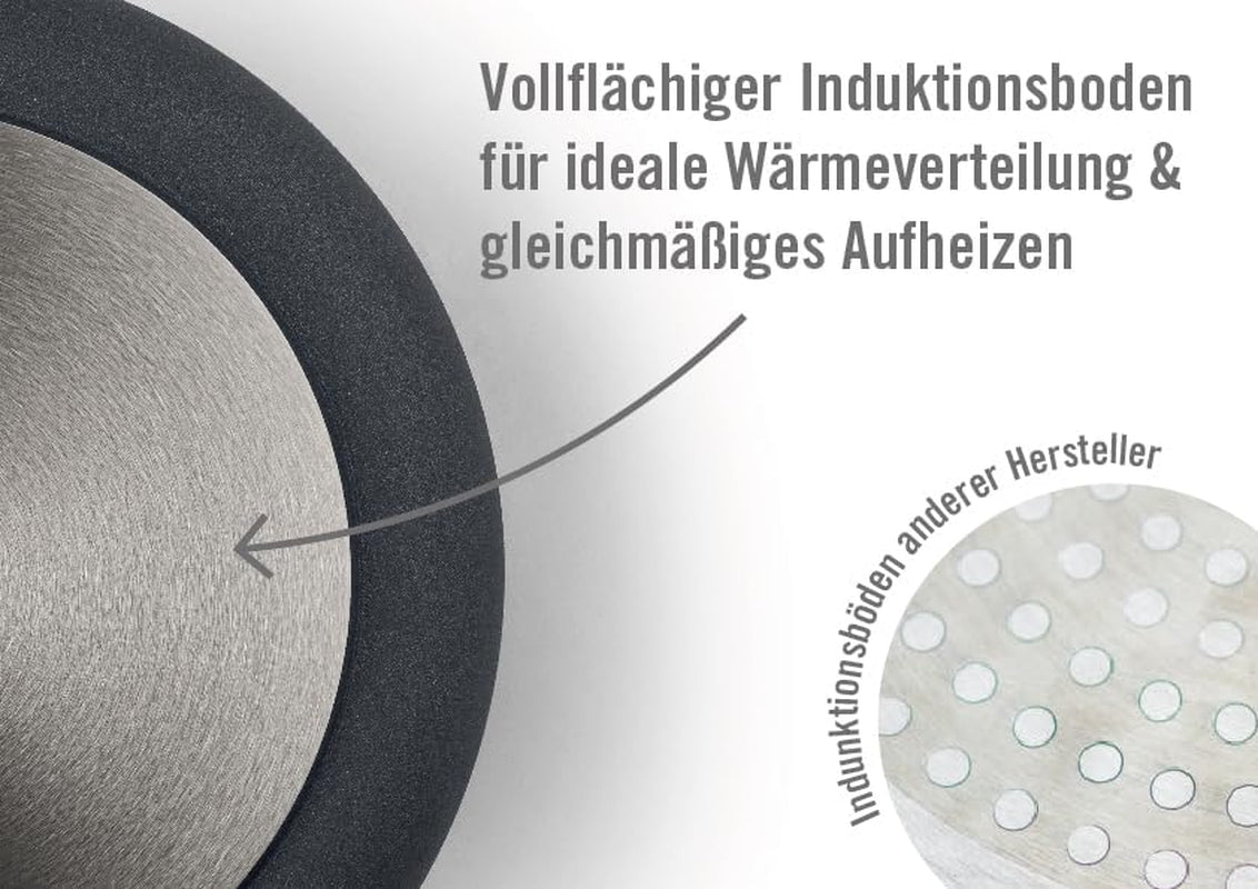 Woll Diamond Lite flache Pfanne - Induktion -, Ø 20 cm, 5 cm Höhe, mit abnehmbarem Griff - für alle Herdarten geeignet, Aluminiumguss, antihaftbeschichtete Töpfe und Pfannen Naty Shop