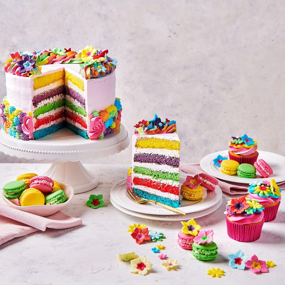 Lebensmittelfarbe Funcakes Gel Powder Pink: Hochkonzentrierte Lebensmittelfarbe für Teig, Creme, Fondant, Marzipan, Gebäck, einfache Dosierung, einzelne Tropfen für lebendige Farben, Halal, 30 g