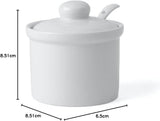 Holst Porcelain AT 216 FA1 Kanister 0,17 l Fass mit Löffel, weiß, 8,5 x 8,5 x 6,5 cm