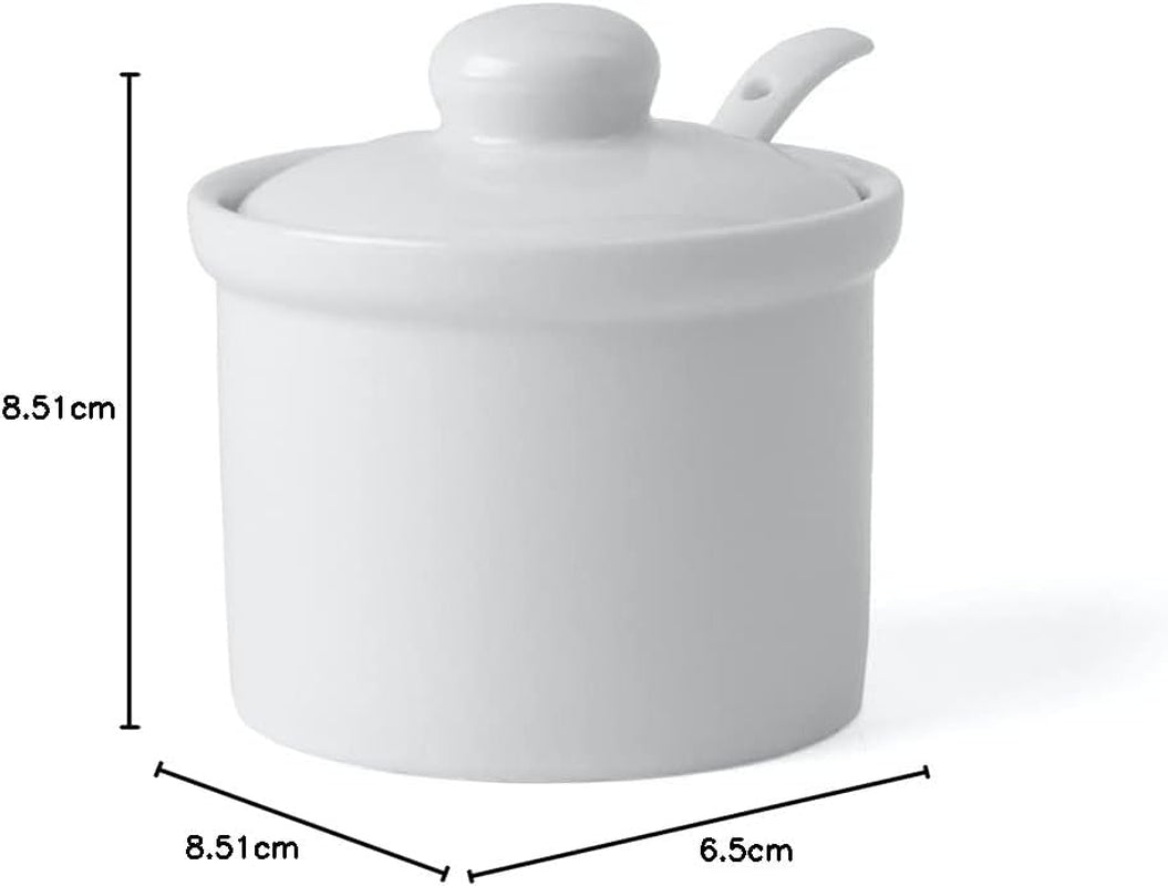 Holst Porcelain AT 216 FA1 Kanister 0,17 l Fass mit Löffel, weiß, 8,5 x 8,5 x 6,5 cm