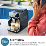 PHILIPS automatische Espressomaschine 3300-Serie – 6 Getränke, moderner Farb-Touchscreen, LatteGo-Milchzubereitungssystem, SilentBrew, 100 % Keramikmahlwerk, AquaClean-Filter. Schwarzchrom (EP3347/90)