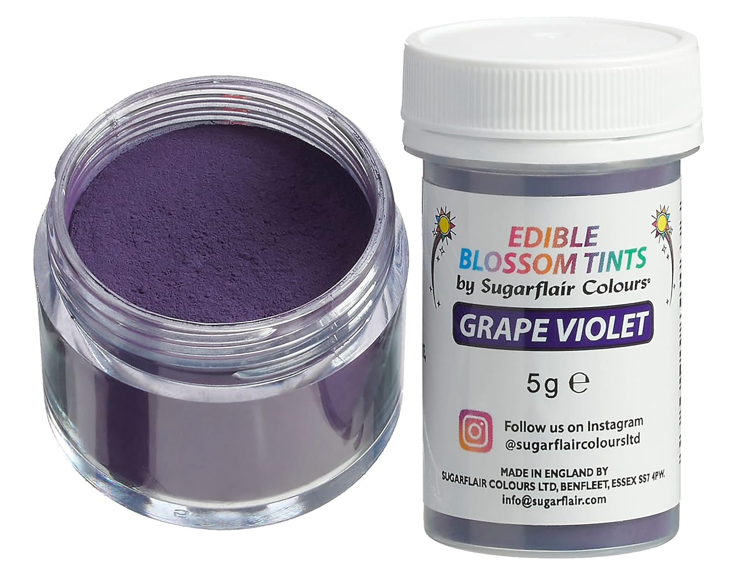 Sugarflair Blossom Tint Dust Grape Violet Lebensmittelfarbpulver – Lebensmittelfarbpulver für Kuchendekorationen, Fondant, Glasur, Schokolade, Buttercreme, Macarons und mehr – 5 g