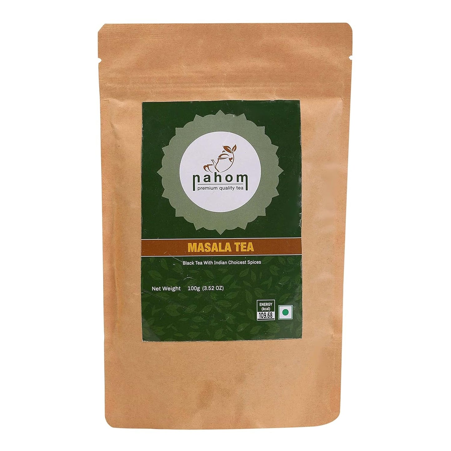 Indiens Masala Chai loser Blatttee | 50 Tassen, Mischung aus schwarzem Tee, Zimt, Kardamom, schwarzem Pfeffer | Gewürzter Masala-Tee | Chai Latte Suited 3,53 oz/ 100 g Beutel