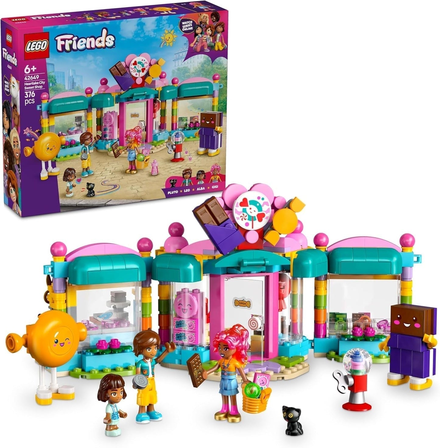 LEGO Friends Heartlake City Shop Spielset für Mädchen ab 6 Jahren, 2 Mini-Rollenpuppen, Mikropuppe und Katzenspielzeug 42649 Bausets Besuche den LEGO-Store Standardtitel