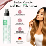 2-Phasen-Spray zur Pflege von Echthaarverlängerungen | hochkonzentriertes Keratin, Kollagen und B5 | Schutz und Glanz für Echthaar-Tape-Extensions | ideal für Echthaarverlängerungen und Echthaarzöpfe | 2er-Pack Haarentwirrungsprodukte Naty Shop