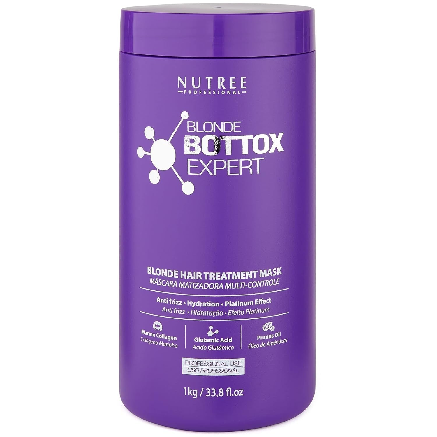 BLONDE BONDOX HAARBEHANDLUNG 1 kg Professionelle lila Wärmemaske – Olivenöl – stellt die Elastizität und Flexibilität des Haares wieder her, macht es weich, spendet Feuchtigkeit und verleiht Glanz. Naty Shop Haarmaske Standardtitel