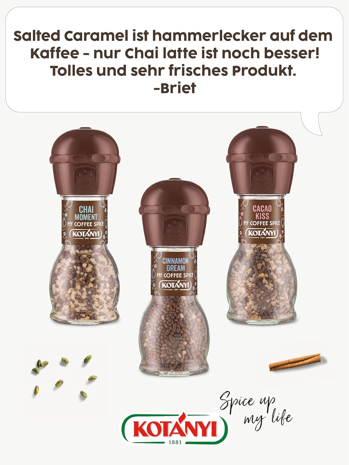 Kotanyi gesalzener Karamell-Kaffeebelag | feiner Karamellgeschmack, 4er Pack (4 x 65g)