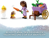 LEGO 43223 Disney Wish Asha in Rosas City, Wish-Filmset mit Markt, Asha-Minipuppe, Valentino als Spielzeugziege und Sternfiguren, Geschenk für Kinder ab 6 Jahren, Bausets für Mädchen und Jungen. Besuchen Sie den LEGO-Store
