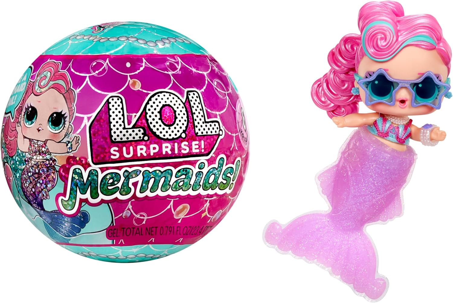LOL Überraschung! Mermaids Tots – modische Mini-Puppen mit farbwechselnden Schwänzen – geeignet für Sammler, Mädchen und Jungen ab 4 Jahren
