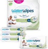 WaterWipes Sensitive+ Feuchttücher für Babys und Kleinkinder, 720 Stück (12er-Pack), 3-in-1-Reinigung, Pflege, Schutz, 99,9 % Wasser, strukturierte Reinigung, parfümfrei