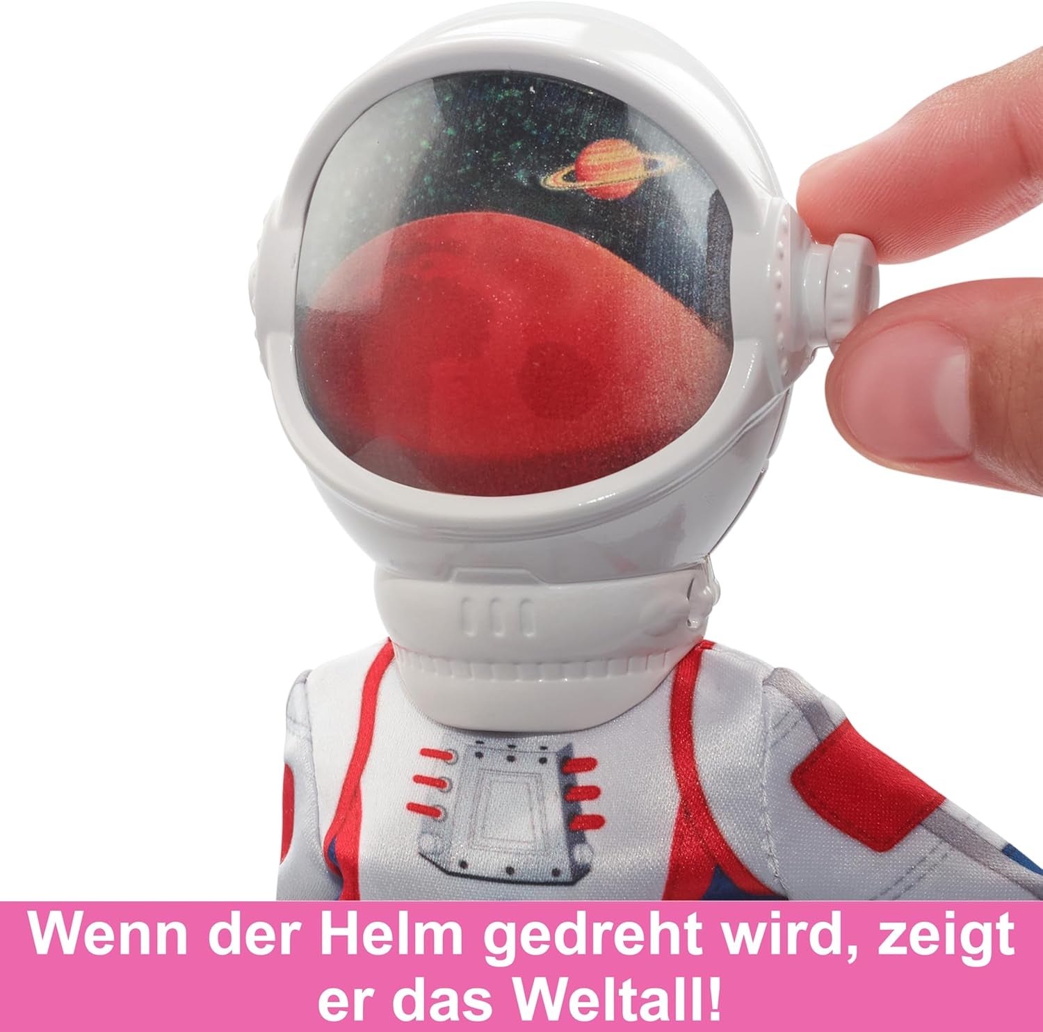 Barbie-Puppe zum 65. Geburtstag und 10 Zubehörteile, brünettes Puppen-Astronauten-Set, Rover auf Rädern, Weltraumhelm mit Wechselvisier und mehr, HRG45