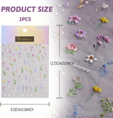 Nagelsticker Set - Selbstklebende Nagelaufkleber, Nageldesign Zubehör, Nail Art, Nagelaufkleber Für Fingernägel, Blumen Nagelsticker, Nagel Deko