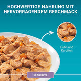 PURINA ONE Sensitive Nassfutter für Katzen, zarte Stücke in Hühnersauce, 26er Pack (26 x 85g)