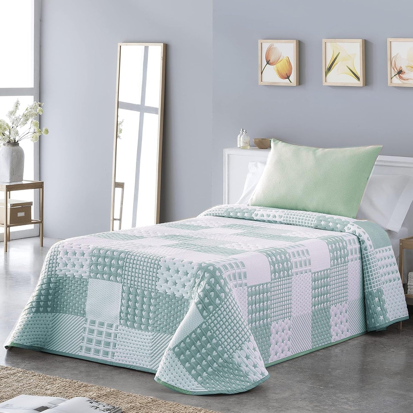 VIALMAN Colcha Bouti Ligera Tagesdecke Sofia 21, Polyester-Baumwolle, Beige, Cama 150: 250 x 270 cm. Betten und Decken. Besuchen Sie den VIALMAN-Store. Greetings Cama 150: 250 x 270 cm