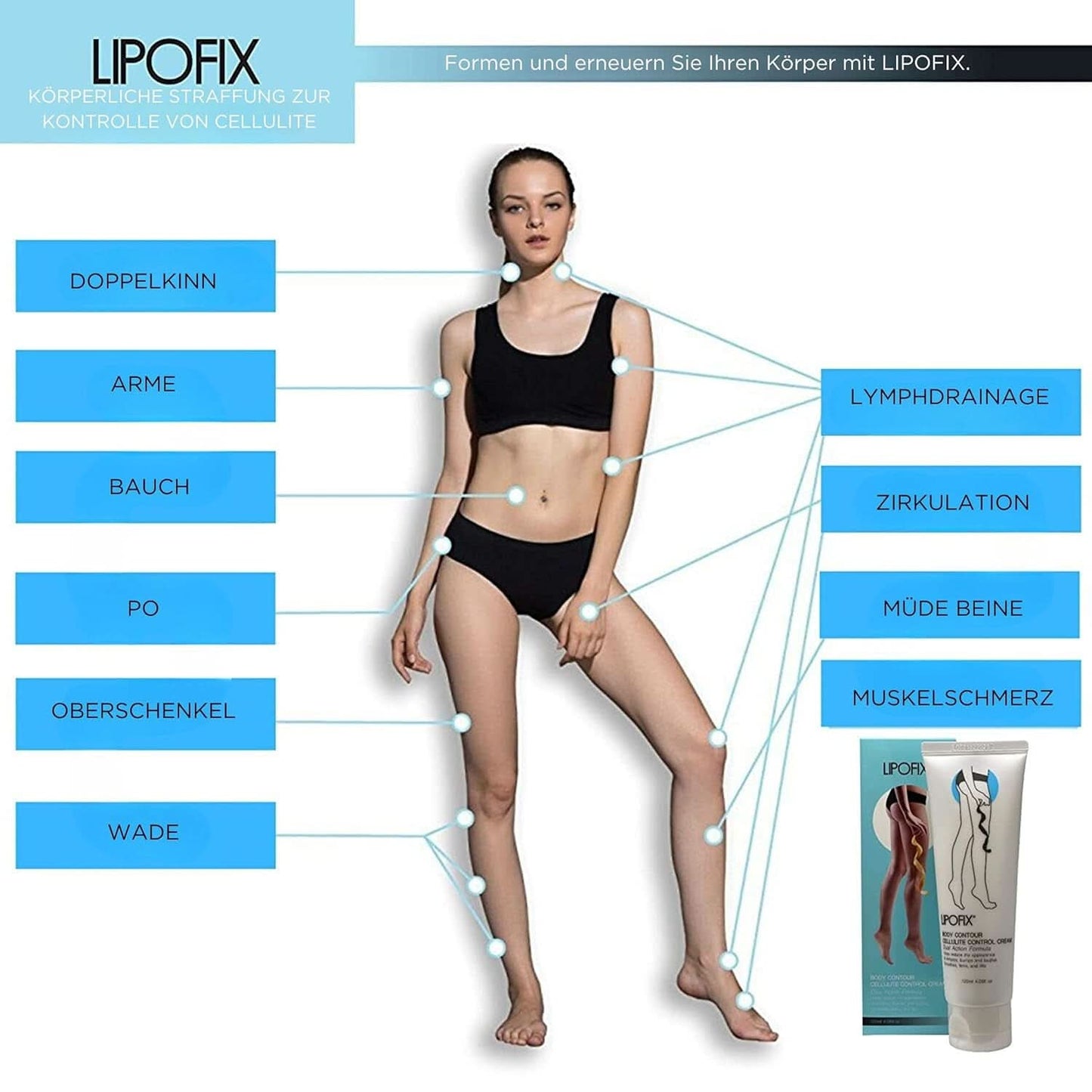 Anti-Cellulite-Creme zur Straffung und Konturierung des gesamten Körpers Kosmetik und Schönheit Naty Shop