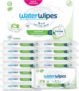 WaterWipes Sensitive+ Hydrating Boost Feuchttücher, feuchtigkeitsspendende Tücher, 360 Stück (6er-Pack), 3-in-1-Reinigung, Pflege, Hydratation, 99 % Aloe-Vera-Wasser, parfümfreie Babytücher