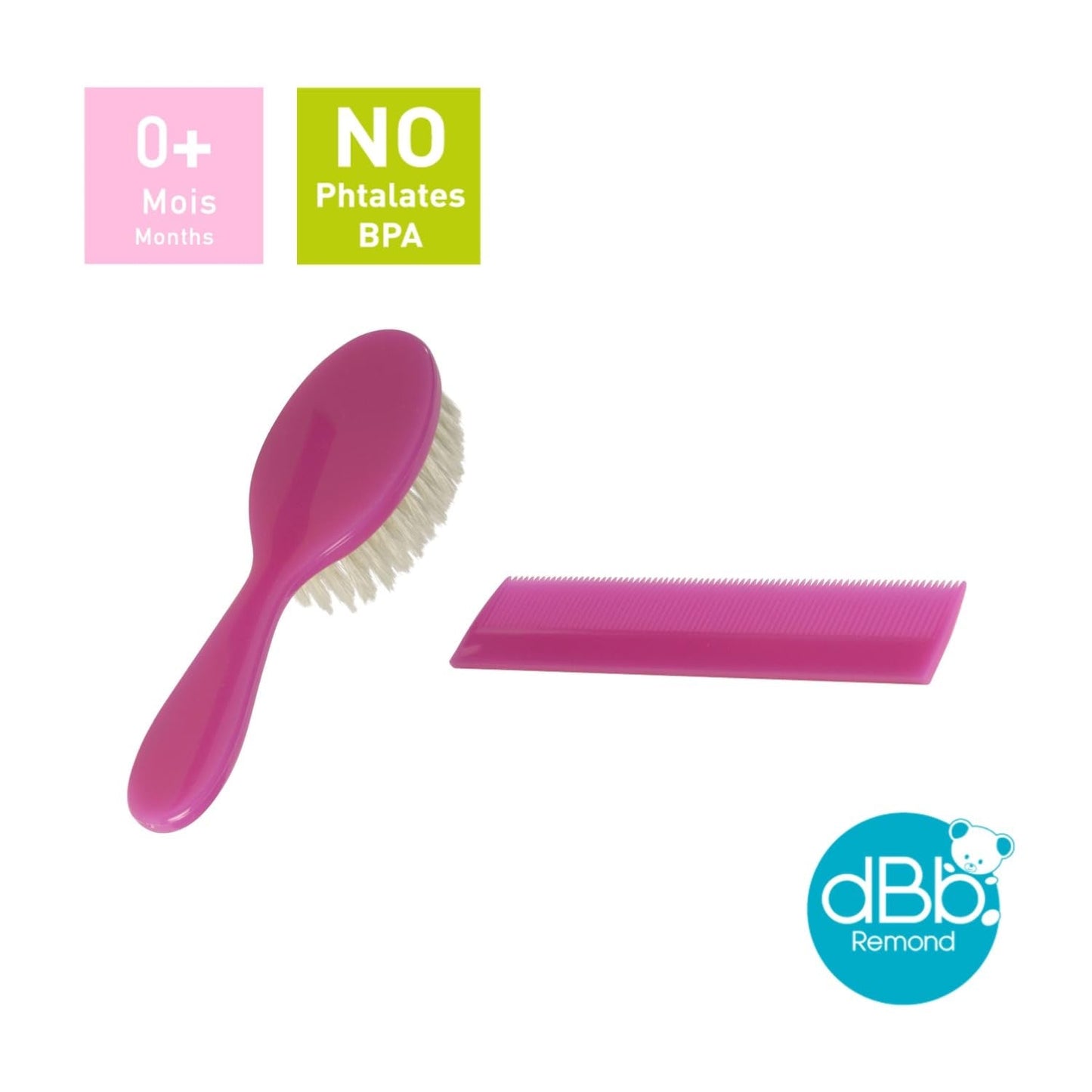 dBb-Remond 315008 Kunststoffbürste und Kamm Pink Transparent Kinder - Bad und Hautpflege Naty Shop