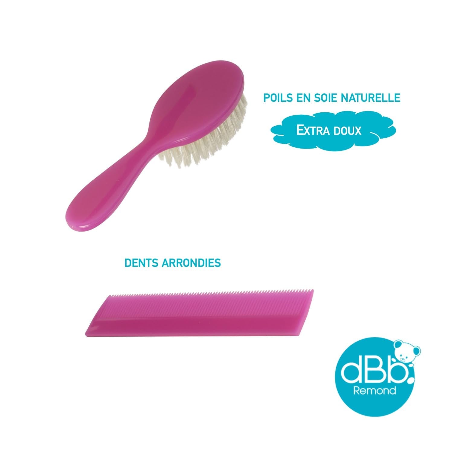 dBb-Remond 315008 Kunststoffbürste und Kamm Pink Transparent Kinder - Bad und Hautpflege Naty Shop