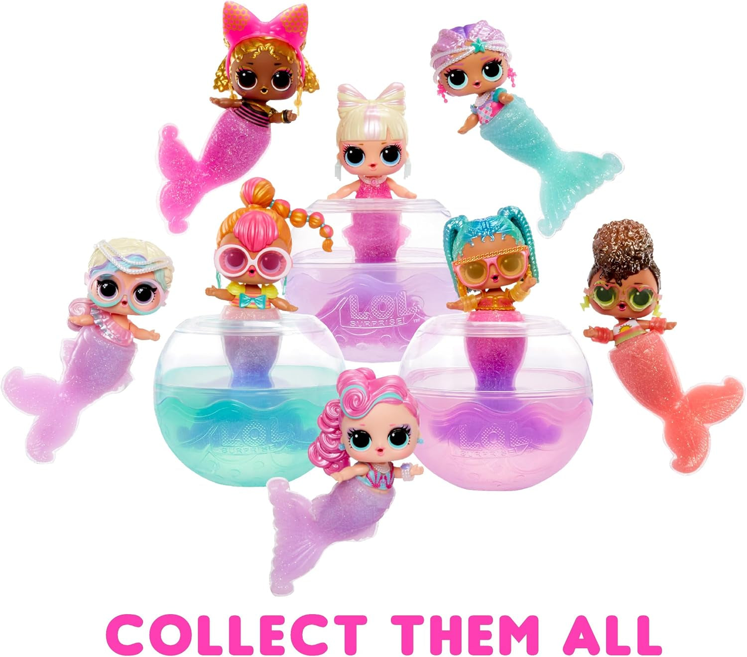 LOL Überraschung! Mermaids Tots – modische Mini-Puppen mit farbwechselnden Schwänzen – geeignet für Sammler, Mädchen und Jungen ab 4 Jahren