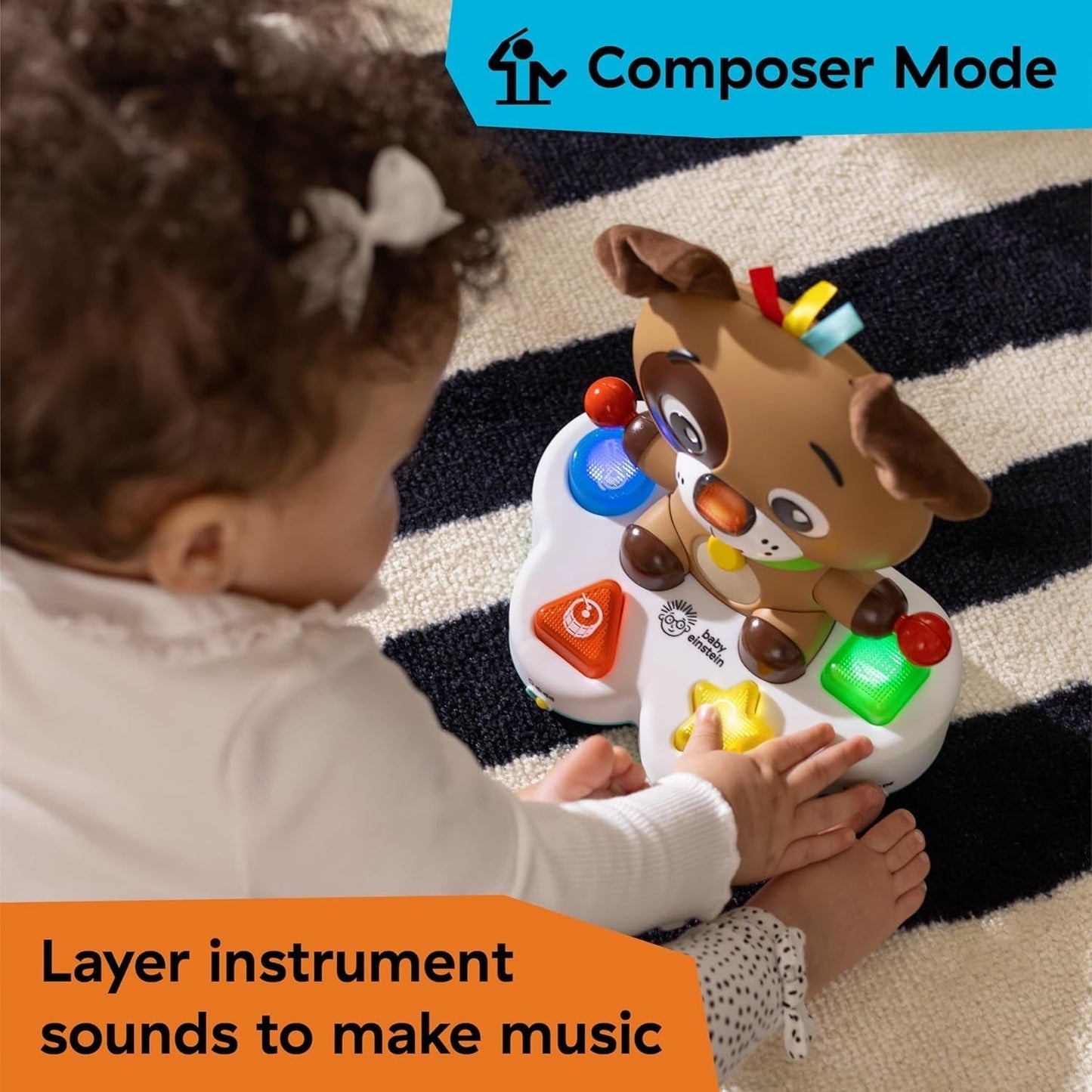 Baby Einstein, Drum & Learn Dean Musikalisches Lernspielzeug – Multisensorisches Babyspielzeug, 2 Spielmodi, Farben, Formen und Instrumente, über 50 Geräusche, ab 6 Monaten Babyspielzeug Naty Shop