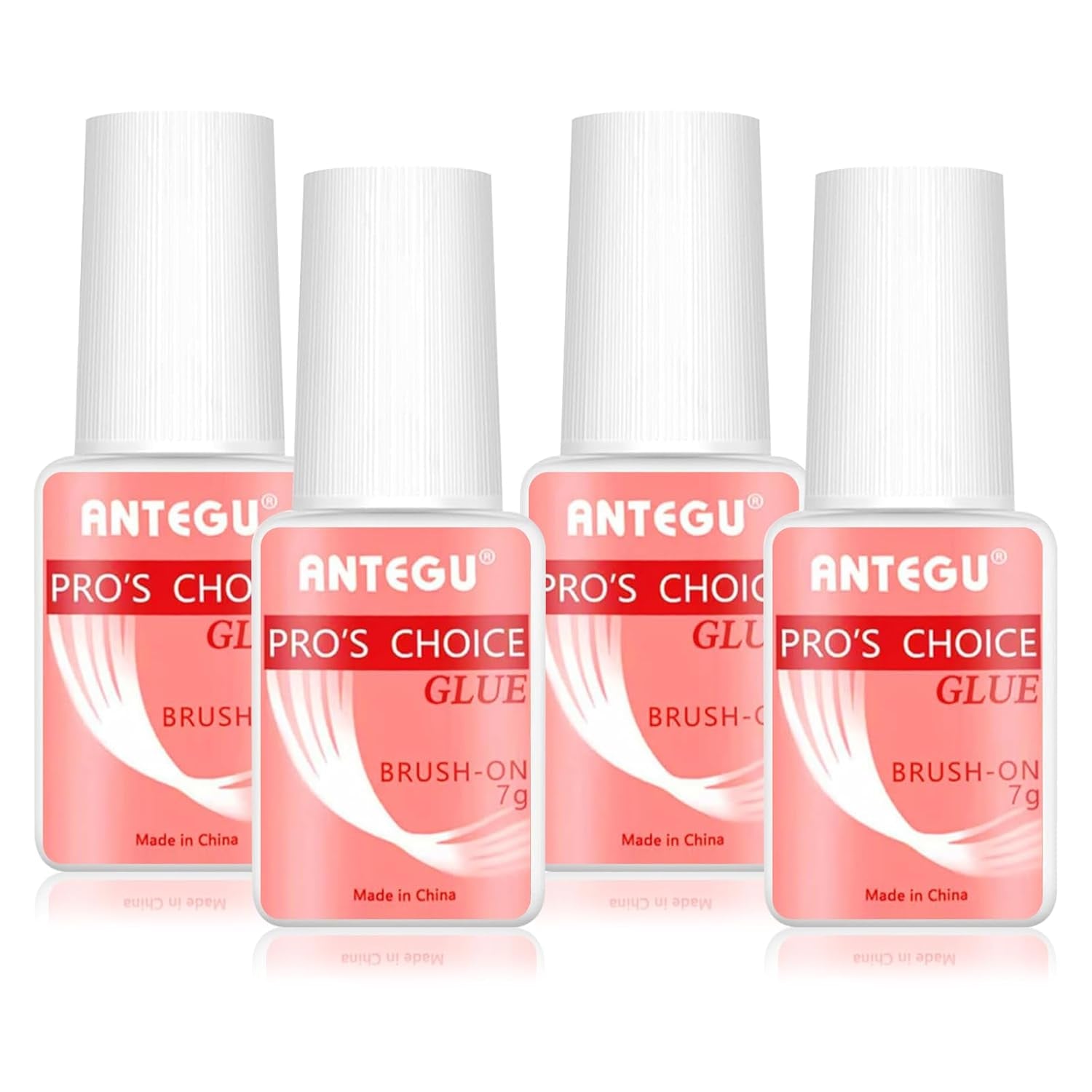 Extra starker Nagelkleber – inklusive Pinsel, 4 x 7 g Nagelverlängerungskleber, Acryl-Spitzenkleber und künstlicher Nagelkleber