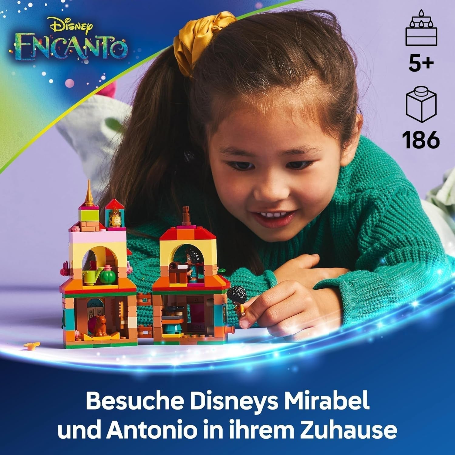 LEGO® Disney Encanto Mini House, Konstruktionsspielzeug für Mädchen ab 5 Jahren, Fantasy-Spielzeug und Bauset mit Mirabel und Antonio Mini Dolls, einer Capybara-Figur und Schlüssel 43261 Bausets Besuchen Sie den LEGO-Store