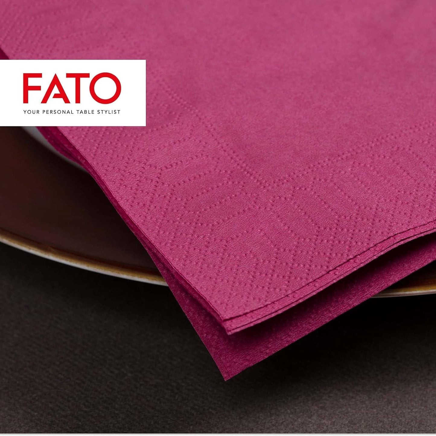- Einweg-Papierservietten, ideal für Vorspeisen und Cocktails, Packung mit 100 Servietten, Größe 24 x 24, 4-lagig, 2-lagig, Bordeaux-Farbe, 100 % reines Zellulosepapier, FSC-zertifiziert
