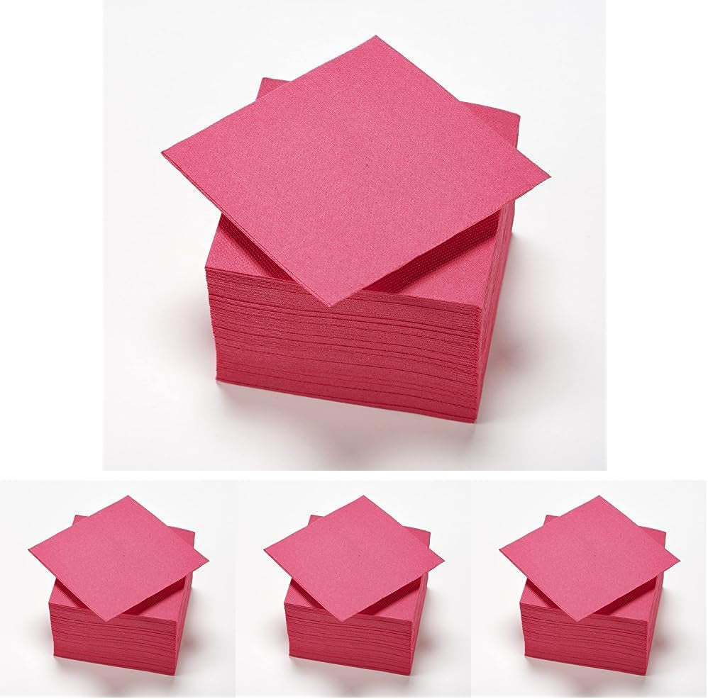 - Tex Touch Papierservietten - Rosa Farbe - Fsc®-zertifizierte Servietten - Recycelbar und biologisch abbaubar - Packung mit 50 rosa Servietten, Größe 24 x 24 cm